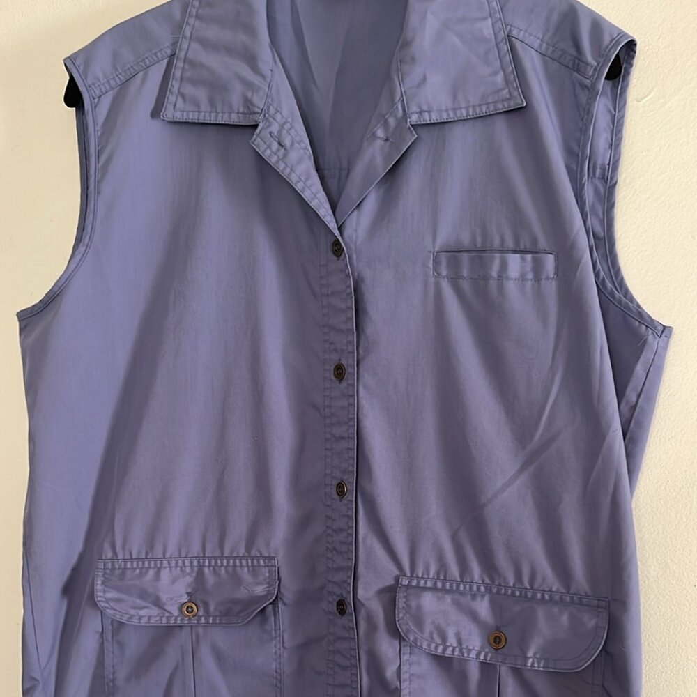 Habrand Sleeveless Button Up Rip Stop-Like Top LG Outdoors Golf Fishing Boating